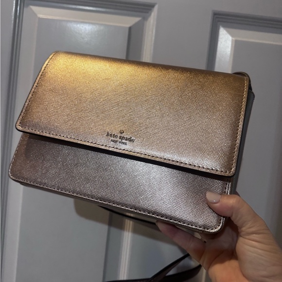 kate spade Handbags - Kate Spade Metallic Gold Crossbody Bag